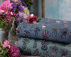 B-Ware Sweatstoff French Terry ALL MY FLOWERS, Blumenvasen, graugrün, Lila Lotta