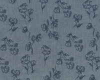 Hosenstoff Baumwoll-Jacquard mit Stretch ADA, Blumen, jeansblau