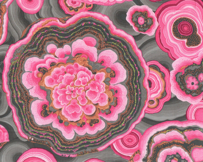 Patchworkstoff AGATE, Achat-Scheiben, rosa-grau, Kaffe Fassett