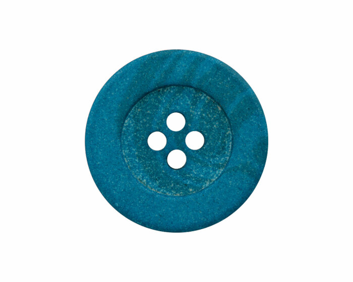 Hanfknopf recycelt, Union Knopf 11 mm petrolblau