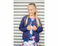 Sweatstoff French Terry STREETSTYLE, Geometrie-Striche, dunkelblau, Lycklig Design