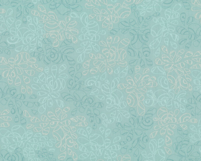 Popeline-Patchworkstoff NATURE ELEMENTS, Tropfen-Blätter, hellblau, Art Gallery