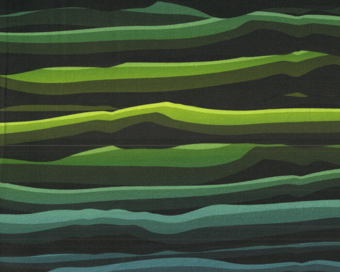 Sweatstoff WAVY STRIPES, Wellenstreifen, grün, Lycklig Design