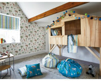 Dekostoff BIG ADVENTURE, Camping in Wald, wollweiß, Clarke & Clarke