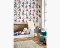 Dekostoff BIG ADVENTURE, Camping in Wald, wollweiß, Clarke & Clarke