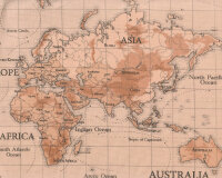 Dekostoff MAPS, Weltkarte, dunkelbeige,Clarke & Clarke