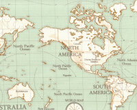 Dekostoff MAPS, Weltkarte, mintgrün, Clarke & Clarke