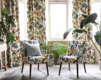 Dekostoff mit Stickerei POMARIUM, Falter, natur-gold metallic, Clarke & Clarke