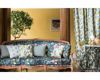 Dekostoff mit Stickerei POMARIUM, Zitronen, altrosa, Clarke & Clarke