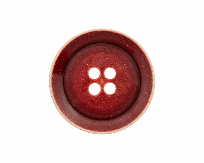 Glänzender Kunststoffknopf VINTAGE, Union Knopf rot 15 mm
