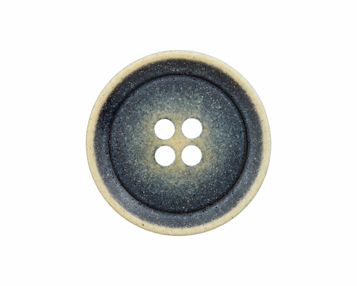 Glänzender Kunststoffknopf VINTAGE, Union Knopf blau 15 mm