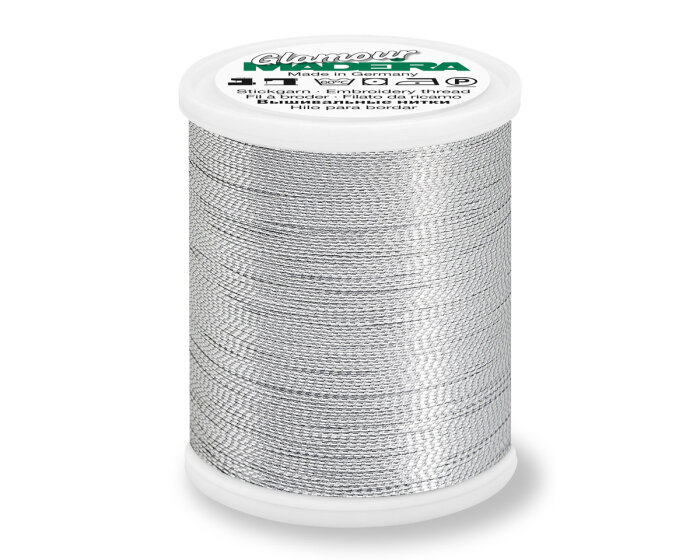 Metallisiertes Maschinenstickgarn GLAMOUR 20, Madeira silver