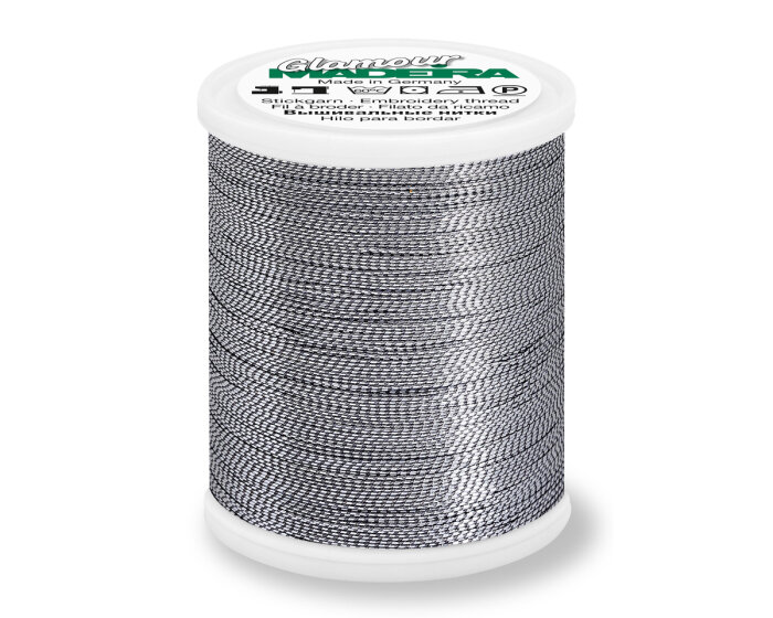 Metallisiertes Maschinenstickgarn GLAMOUR 20, Madeira platinum