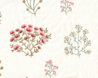 Dekostoff mit Stickerei BOTANIST, Blütengräser, rosa, Clarke & Clarke