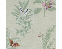 Jacquard-Dekostoff mit Stickerei BOTANIST, Schmetterlinge, Clarke & Clarke
