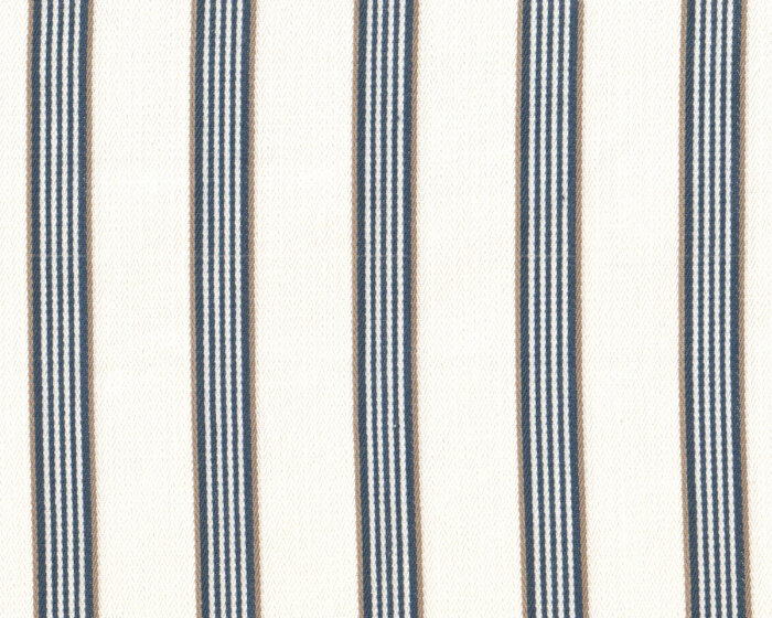 Dekostoff, Canvas EDGEWORTH, Fischgratstreifen, natur-jeansblau, Clarke & Clarke