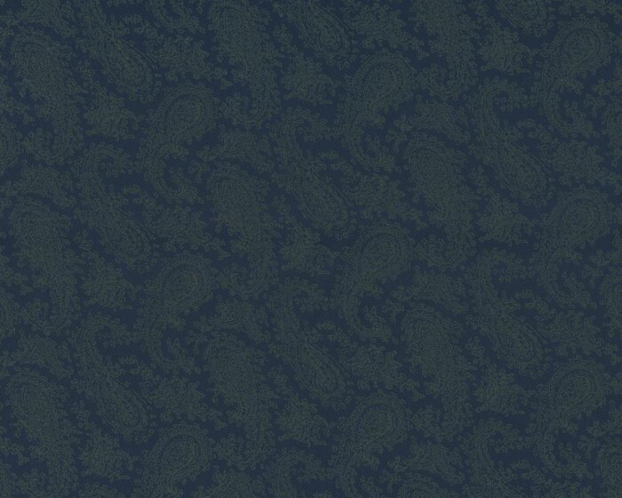 Futterstoff, bedruckter Köper aus Viskose, Paisleys, blau-grau