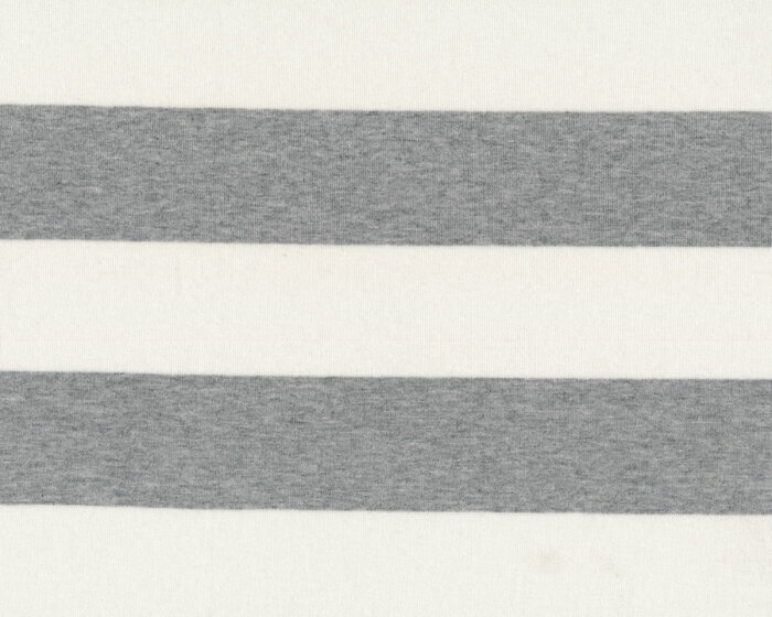 Viskosejersey BLUN STRIPE, Blockstreifen, grau meliert-weiß, Hilco