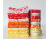 30 cm Reststück Patchworkstoff SIMPLY COLORFUL, Blattzweige, gebrochenes weiß-pastellgelb