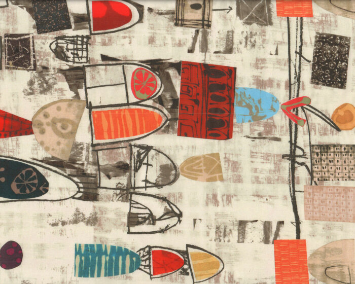Patchworkstoff ART HISTORY, Collage, naturweiß, Marcia Derse