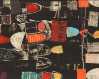 Patchworkstoff ART HISTORY, Collage, schwarz, Marcia Derse