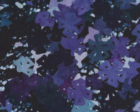 Baumwolljersey AVALANA KOMIKA, Kritzel-Blüten, violett