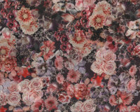 Sweatstoff French Terry NATURE MORTE, Blumenbouquets, rosa