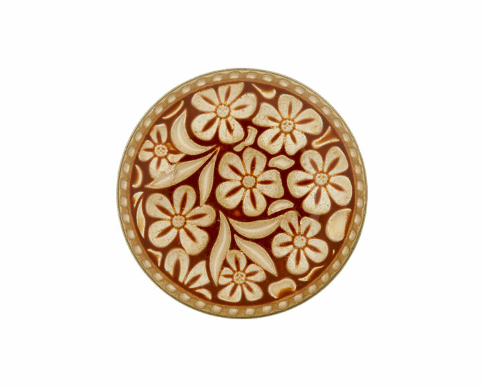 Metallknopf FLORA VITALIS, 23 mm,  Union Knopf braun