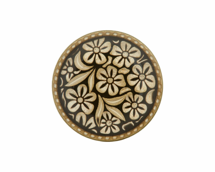 Metallknopf FLORA VITALIS, 23 mm,  Union Knopf grau