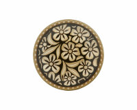 Metallknopf FLORA VITALIS, 23 mm,  Union Knopf grau