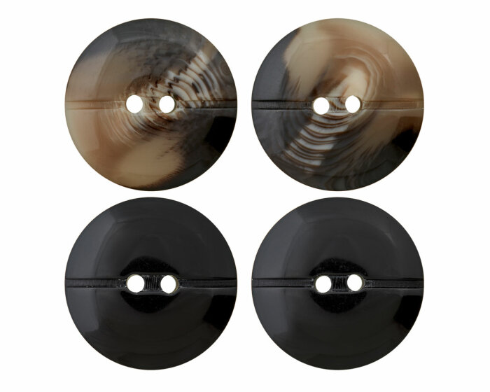 Kunststoffknopf ERNEST, Hornknopf-Optik, Union Knopf