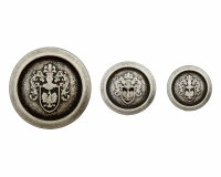 Metallknopf mit Wappen, altsilber, Union Knopf