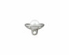 Metallknopf Ring mit Perle, silber und gold, Union Knopf