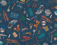 Patchworkstoff A LITTLE HANDY NOVEL, Werkzeuge, QT fabrics