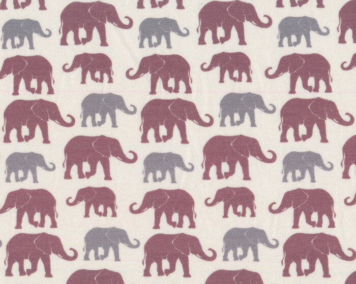 Baumwolljersey ELEFANTHEO, Elefanten, rosagrau