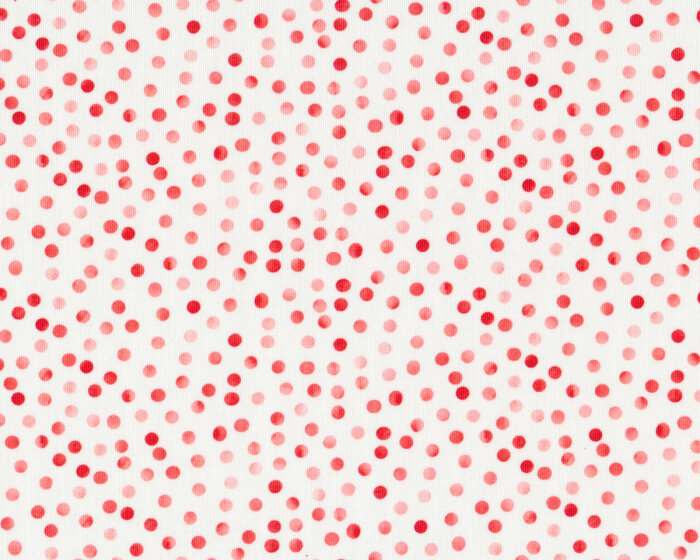 Baumwolljersey SUSAN, Punkte, weiß-rot