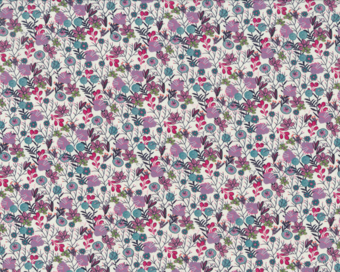 Baumwollstoff Popeline FLOWER PRINTS. kleine Blumen, helllila