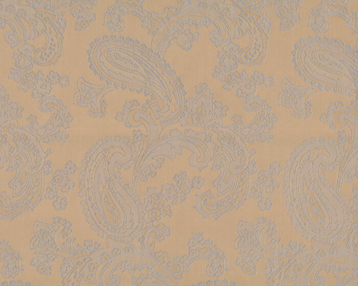 Jacquard-Futterstoff zweifarbig mit Paisleys, beige-silberweiß