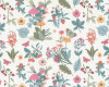 Baumwolljersey BOTANIC FLOWERS, Blumen & Schmetterlinge, weiß, Hilco