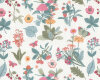 Baumwolljersey BOTANIC FLOWERS, Blumen & Schmetterlinge, weiß, Hilco