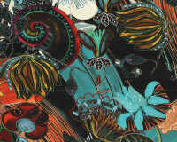 Viskosejersey JOSEPHINA, Blumen-Malerei, schwarz, Hilco