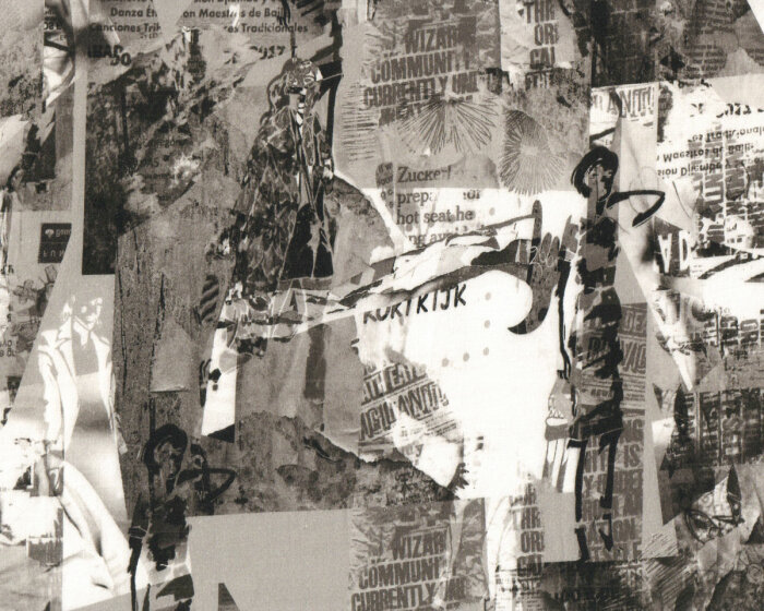 Leichter Sweatstoff Trikot-Stoff ESME, Zeitungsabschnitte, grau, Hilco