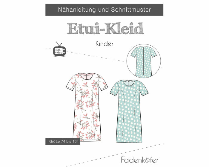 Kinder-Schnittmuster ETUIKLEID, fadenkäfer