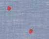 Baumwollstoff MINI BLUE in Chambray-Optik, Erdbeeren, helles jeansblau, Hilco