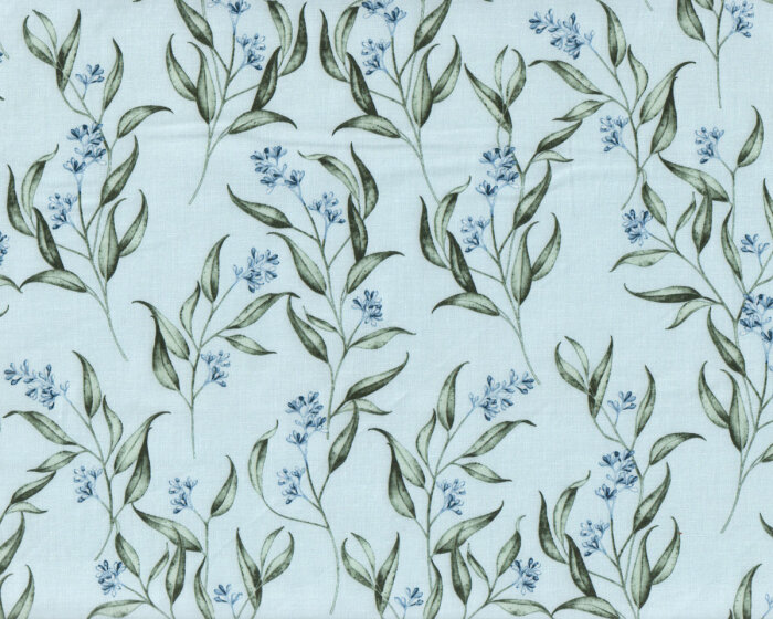 Baumwollstoff MOST BEAUTIFUL, Wiesenkraut, hellblau, ring a roses