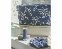 Baumwollstoff MOST BEAUTIFUL, Blumenwiese, dunkelblau, ring a roses