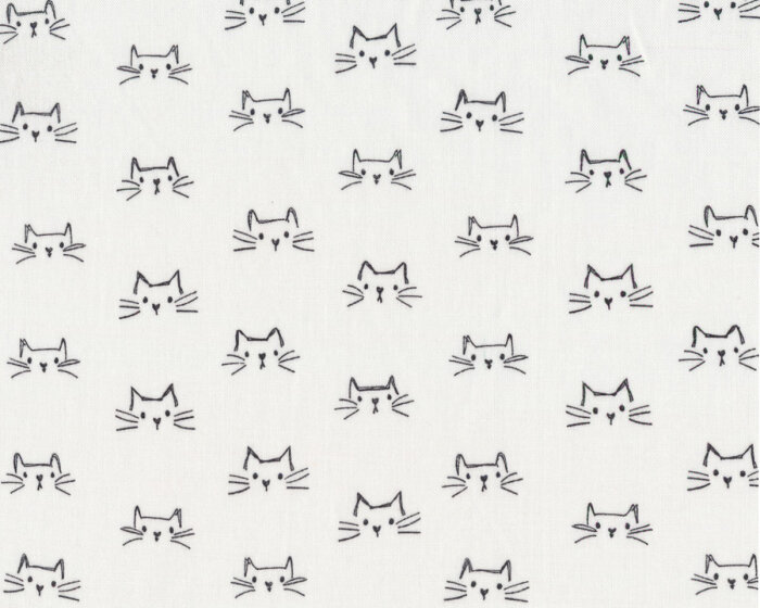 Patchworkstoff MOD CAT, Katzengesichter, weiß, Windham Fabrics