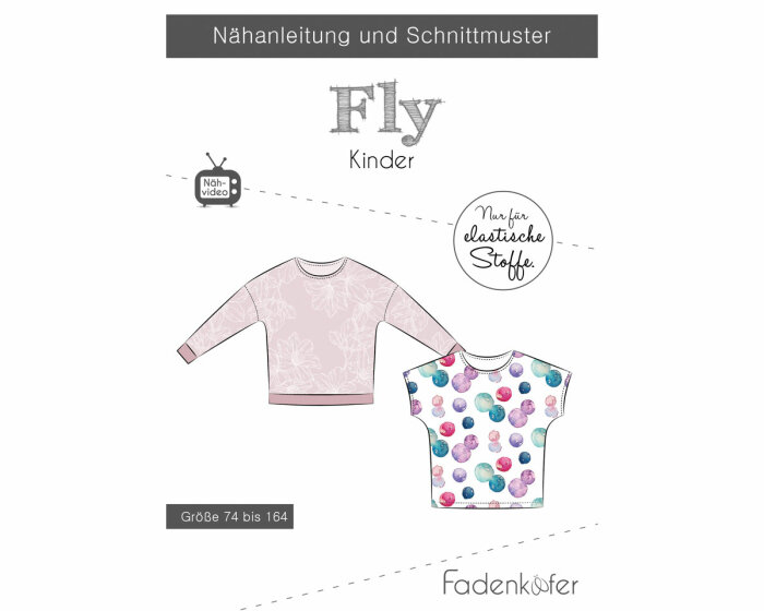Kinder-Schnittmuster Shirt FLY, fadenkäfer