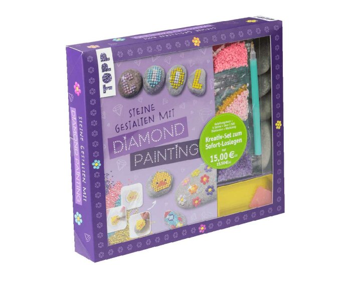 Bastelset: Steine gestalten mit Diamond Painting, TOPP