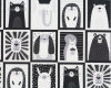 Patchworkstoff BLACK AND WHITE with a touch of bright, Tier-Porträts, schwarz-weiß, Studio E
